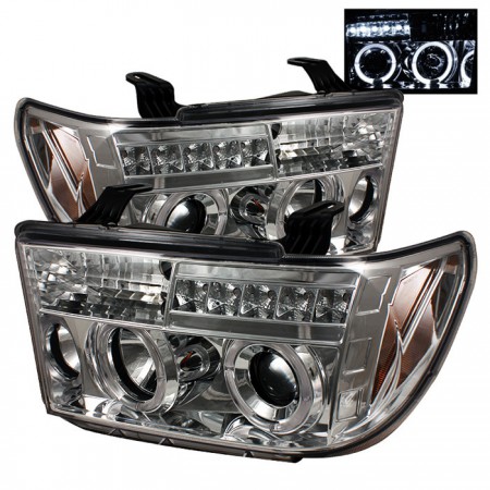 Ксеноновые фары Spyder Auto для Toyota Tundra (Chrome) LED Halo